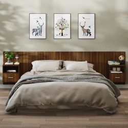vidaXL Wand-Nachttische 2 Stk. Braun Eichen-Optik