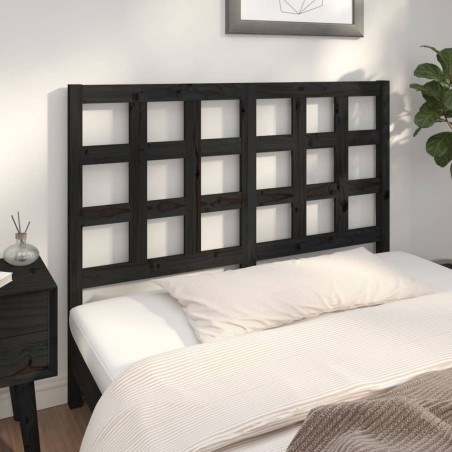 vidaXL Kopfteil Schwarz 140,5x4x100 cm Massivholz Kiefer