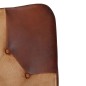 vidaXL Schaukelstuhl mit Hocker Braun Echtleder und Canvas vidaXL Schaukelstuhl mit Hocker Braun Echtleder und Canvas