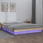 vidaXL Massivholzbett mit LEDs 140x190 cm vidaXL Massivholzbett mit LEDs 140x190 cm