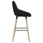 Barhocker 2 Stk. Schwarz Stoff Barhocker 2 Stk. Schwarz Stoff