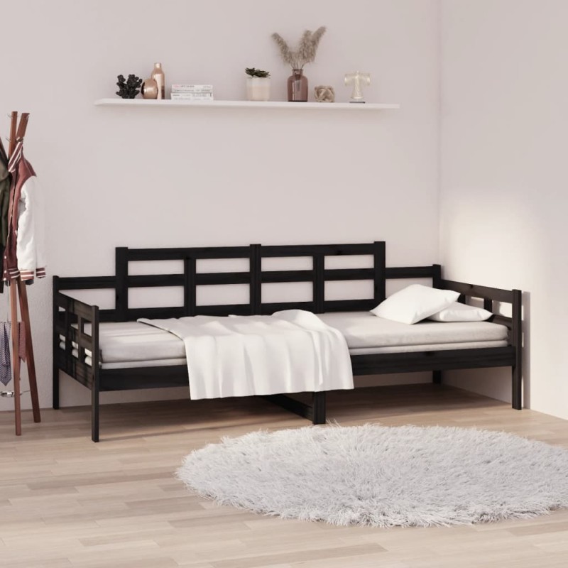 vidaXL Tagesbett Schwarz Massivholz Kiefer 90x200 cm vidaXL Tagesbett Schwarz Massivholz Kiefer 90x200 cm