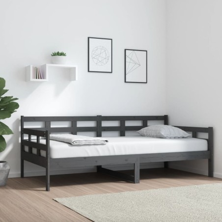 vidaXL Tagesbett Grau Massivholz Kiefer 90x190 cm