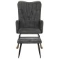 Schaukelsessel mit Hocker Schwarz Vintage Canvas Schaukelsessel mit Hocker Schwarz Vintage Canvas