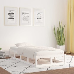 vidaXL Massivholzbett Weiß 75x190 cm