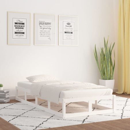 vidaXL Massivholzbett Weiß 75x190 cm