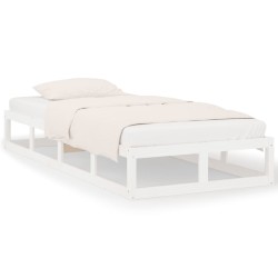 vidaXL Massivholzbett Weiß 75x190 cm
