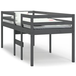 vidaXL Hochbett Grau 80x200 cm Massivholz Kiefer