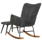 Schaukelsessel mit Hocker Schwarz Vintage Canvas Schaukelsessel mit Hocker Schwarz Vintage Canvas