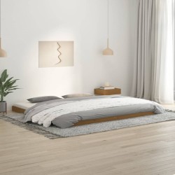 vidaXL Massivholzbett Honigbraun 200x200 cm Kiefer