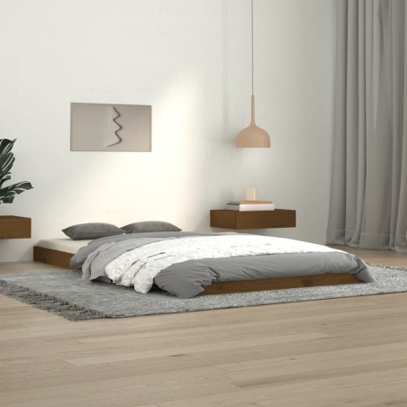 vidaXL Massivholzbett Honigbraun 100x200 cm Kiefer