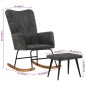 Schaukelsessel mit Hocker Schwarz Vintage Canvas Schaukelsessel mit Hocker Schwarz Vintage Canvas