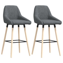 vidaXL Barhocker 2 Stk. Dunkelgrau Stoff