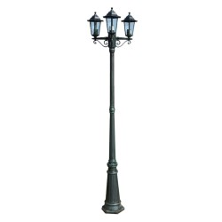 vidaXL Gartenlaterne 3-flammig 215 cm Dunkelgrün/Schwarz Aluminium