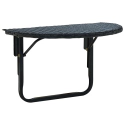 vidaXL Balkontisch 60x60x32 cm Schwarz Poly Rattan