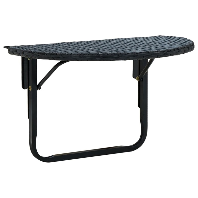 vidaXL Balkontisch 60x60x32 cm Schwarz Poly Rattan vidaXL Balkontisch 60x60x32 cm Schwarz Poly Rattan