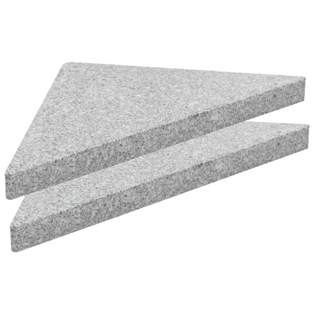 vidaXL Sonnenschirm-Gewichtsplatte Granit 15 kg Dreieckig Grau
