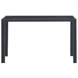 vidaXL Gartentisch Schwarz 123 x 60 x 74 cm Poly Rattan