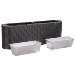 vidaXL Garten-Hochbeet 120×24×40 cm Poly Rattan Schwarz 