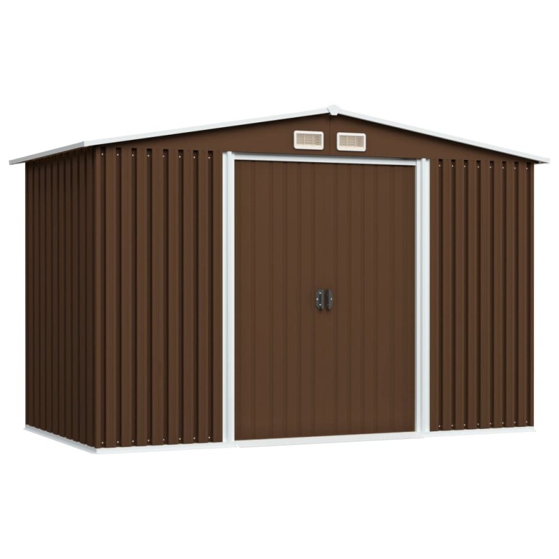 vidaXL Geräteschuppen Braun 257x205x178 cm Stahl vidaXL Geräteschuppen Braun 257x205x178 cm Stahl