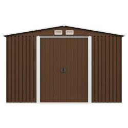 vidaXL Geräteschuppen Braun 257x205x178 cm Stahl 