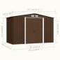 vidaXL Geräteschuppen Braun 257x205x178 cm Stahl vidaXL Geräteschuppen Braun 257x205x178 cm Stahl