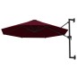 vidaXL Sonnenschirm Wandmontage mit Metallmast 300 cm Burgunderrot vidaXL Sonnenschirm Wandmontage mit Metallmast 300 cm Burgunderrot
