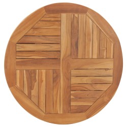 vidaXL Tischplatte Massivholz Teak Rund 2,5 cm 80 cm