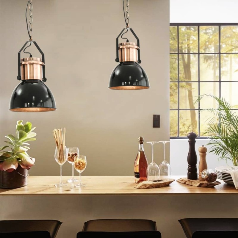 vidaXL Deckenlampe 2 Stk. Schwarz Rund E27 vidaXL Deckenlampe 2 Stk. Schwarz Rund E27