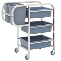 vidaXL Küchenwagen mit Kunststoffbehältern 82x43,5x93 cm
