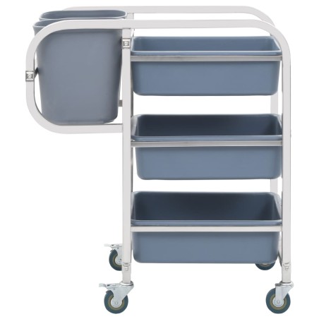 vidaXL Küchenwagen mit Kunststoffbehältern 82x43,5x93 cm
