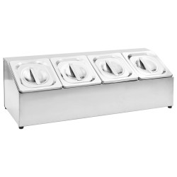 vidaXL Gastronorm-Ständer mit 4 GN 1/6 Behältern Edelstahl 