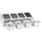 vidaXL Gastronorm-Ständer mit 4 GN 1/6 Behältern Edelstahl vidaXL Gastronorm-Ständer mit 4 GN 1/6 Behältern Edelstahl