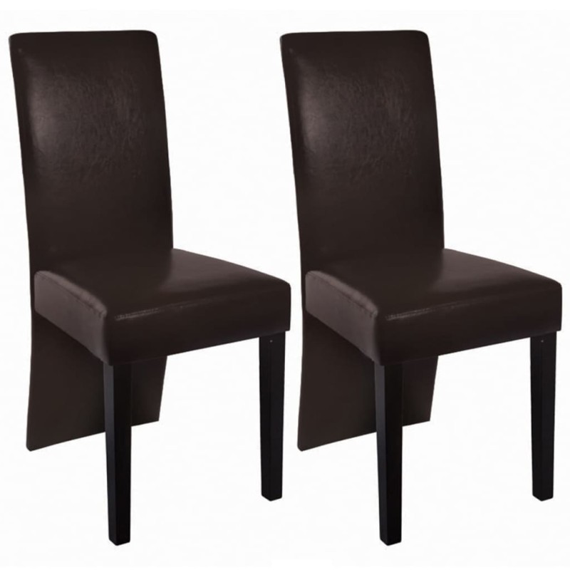 vidaXL Esszimmerstühle 2 Stk. Dunkelbraun Kunstleder vidaXL Esszimmerstühle 2 Stk. Dunkelbraun Kunstleder