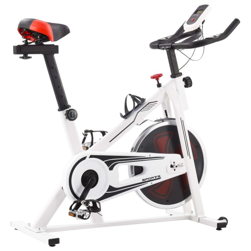 vidaXL Heimtrainer mit Pulsmesser Weiß und Rot vidaXL Heimtrainer mit Pulsmesser Weiß und Rot