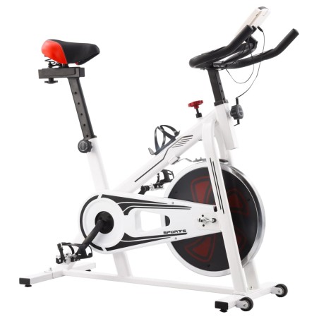 vidaXL Heimtrainer mit Pulsmesser Weiß und Rot