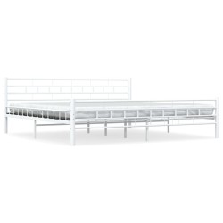 vidaXL Bettgestell Weiß Metall 200×200 cm
