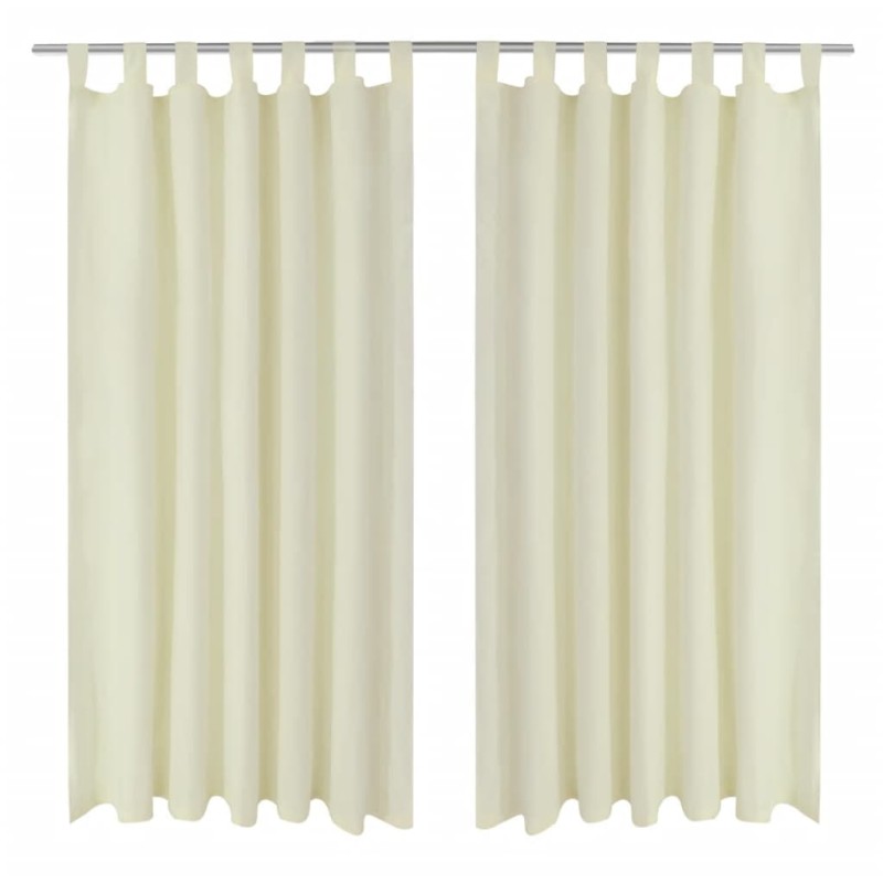Vorhänge Gardinen aus Satin 2-teilig 140 x 225 cm Creme Vorhänge Gardinen aus Satin 2-teilig 140 x 225 cm Creme