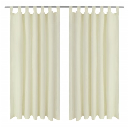 Vorhänge Gardinen aus Satin 2-teilig 140 x 225 cm Creme