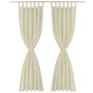 Vorhänge Gardinen aus Satin 2-teilig 140 x 225 cm Creme Vorhänge Gardinen aus Satin 2-teilig 140 x 225 cm Creme