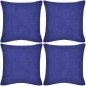 4 Blau Kissenbezüge Weiß Baumwolle 40 x 40 cm 4 Blau Kissenbezüge Weiß Baumwolle 40 x 40 cm