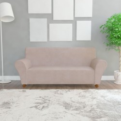 vidaXL Stretch-Sofahusse Beige Polyester-Jersey