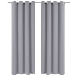 vidaXL Verdunkelungsvorhang mit Metallösen 270 x 245 cm Grau