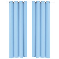 vidaXL Verdunkelungsvorhänge 2 Stk. mit Metallösen 135 x 245 cm Türkis