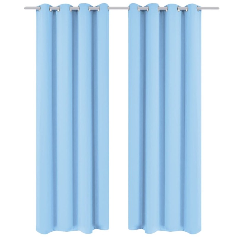vidaXL Verdunkelungsvorhänge 2 Stk. mit Metallösen 135 x 245 cm Türkis vidaXL Verdunkelungsvorhänge 2 Stk. mit Metallösen 135 x 245 cm Türkis