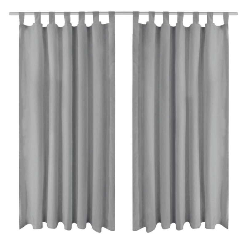 vidaXL Vorhänge aus Mikro-Satin 2 Stk. mit Schlaufen 140×175 cm Grau vidaXL Vorhänge aus Mikro-Satin 2 Stk. mit Schlaufen 140×175 cm Grau
