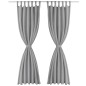 vidaXL Vorhänge aus Mikro-Satin 2 Stk. mit Schlaufen 140×175 cm Grau vidaXL Vorhänge aus Mikro-Satin 2 Stk. mit Schlaufen 140×175 cm Grau