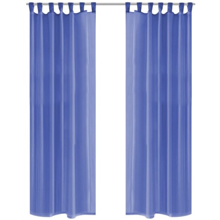 vidaXL Voile-Gardinen 2 Stk. 140 x 225 cm Königsblau