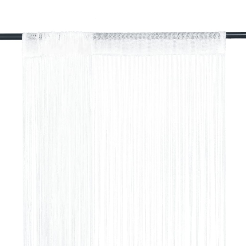 vidaXL Fadenvorhänge 2 Stk. 140 x 250 cm Weiß vidaXL Fadenvorhänge 2 Stk. 140 x 250 cm Weiß