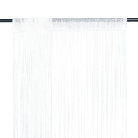 vidaXL Fadenvorhänge 2 Stk. 140 x 250 cm Weiß